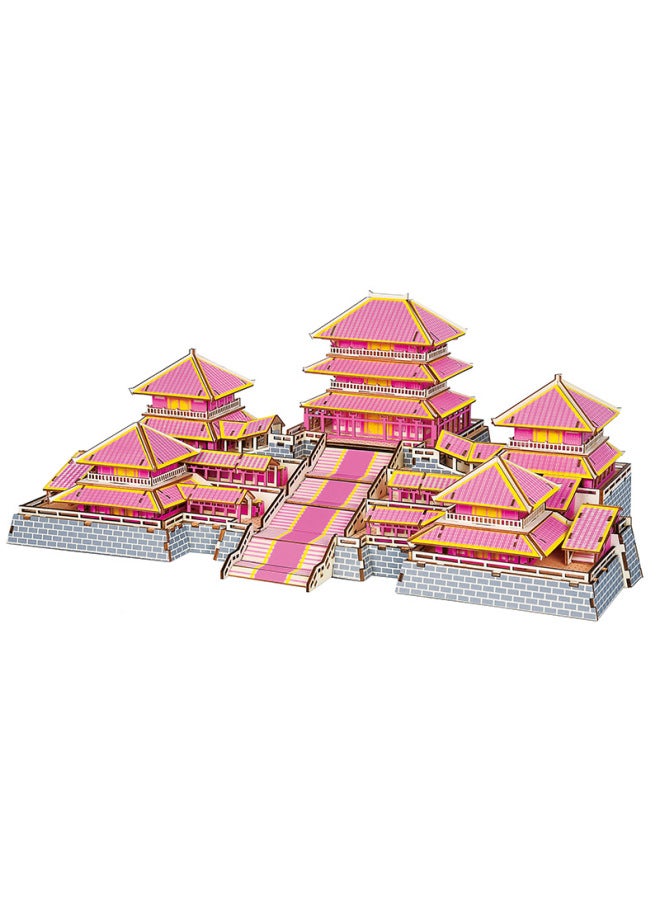 Wooden 3D Puzzle Chinese Ancient Building Model Toy Handmade Movable Material Stall Supply-Color:Big Sedan-Color Label Version (laser Cutting-three-dimensional Diagram) - Image 5